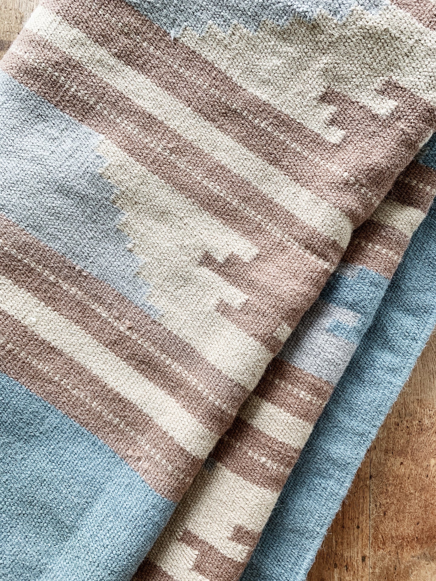 RESERVED Wool Dhurrie Rug/ Pozole Set