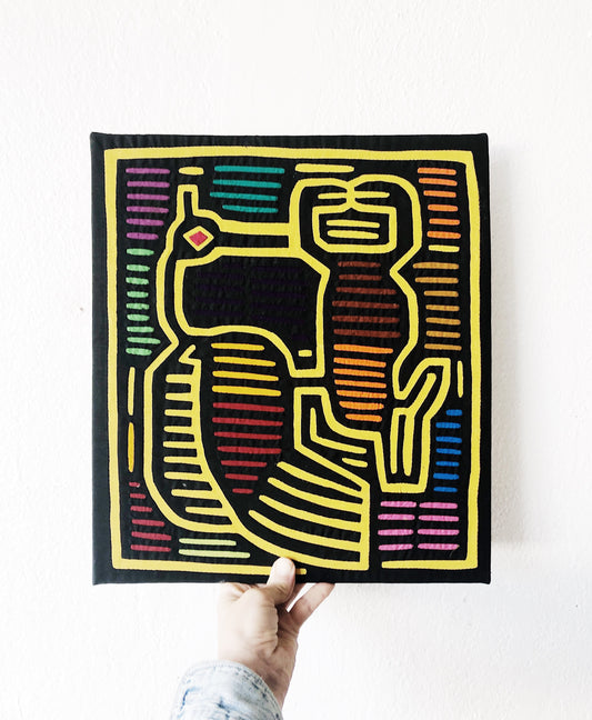 Vintage Mola Textile Art Piece