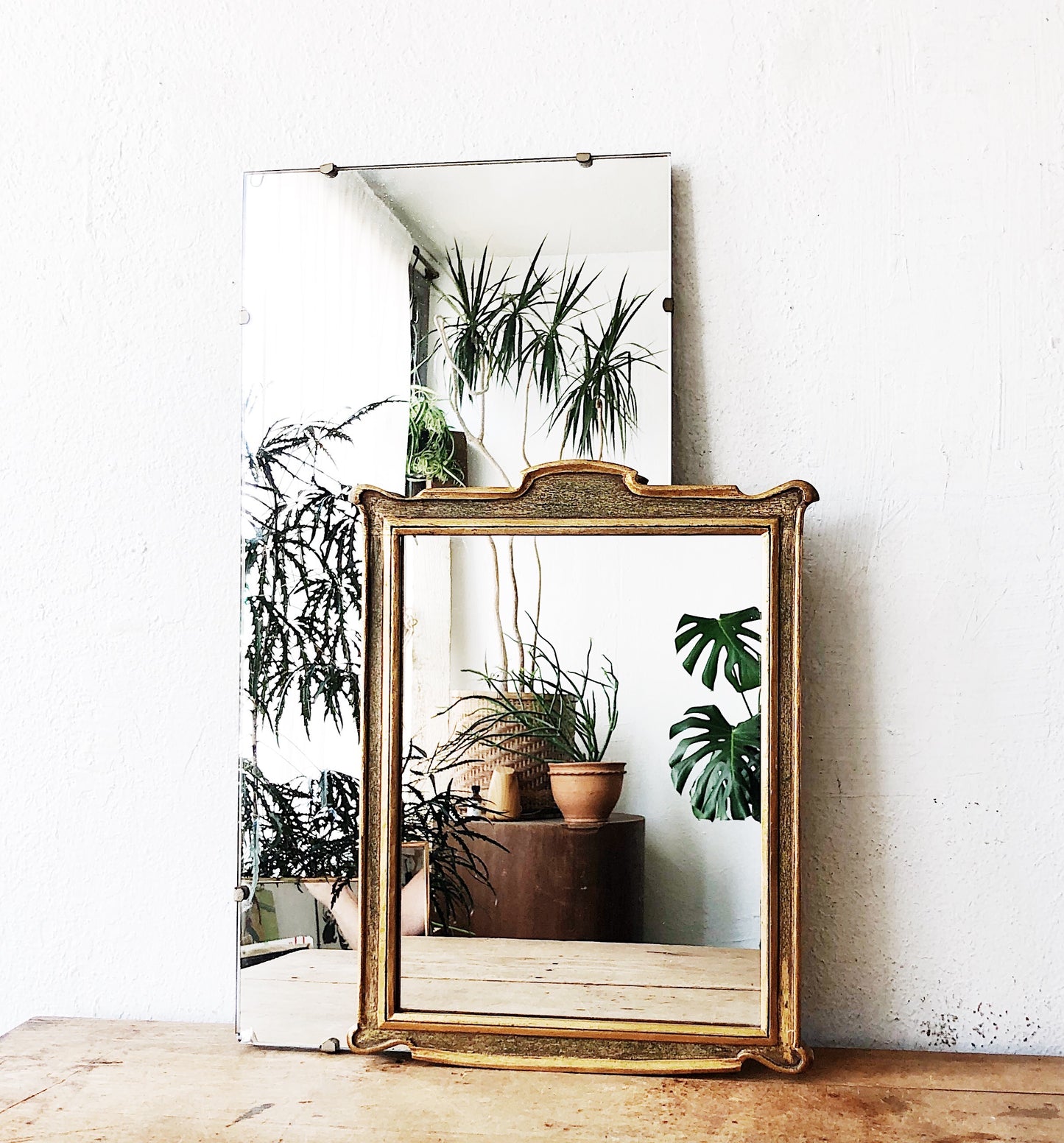 Vintage Oblong Industrial Mirror