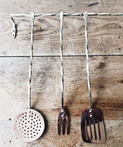 Vintage Brass and Copper Utensil Set