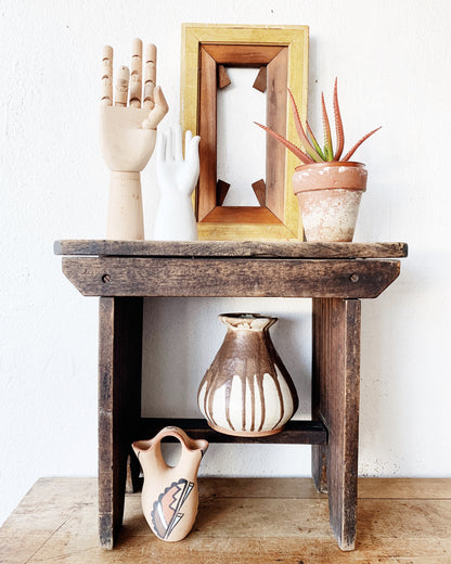 Vintage Hand Painted Double Fluted Pottery Vase