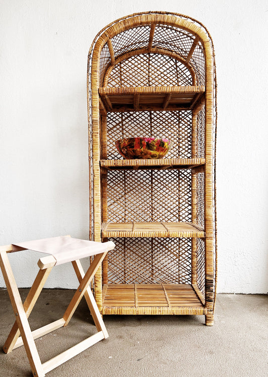 Vintage Arched Wicker Shelf
