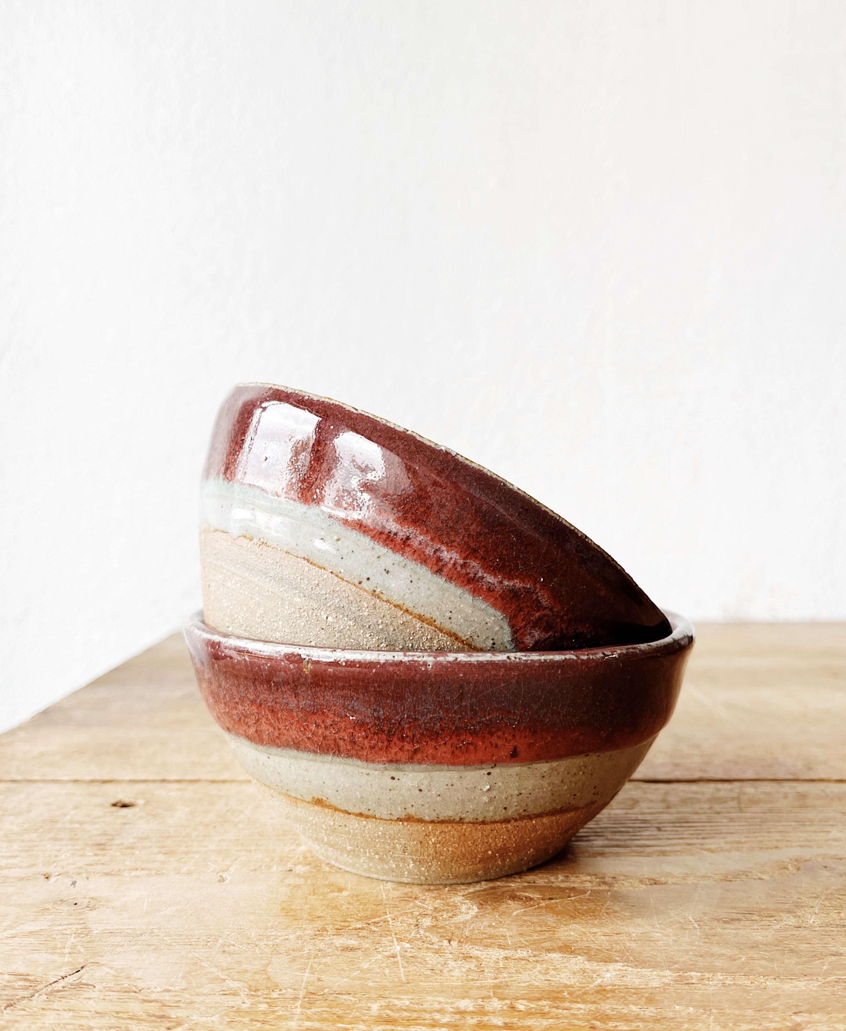 Pair of Handmade Stoneware Bowls