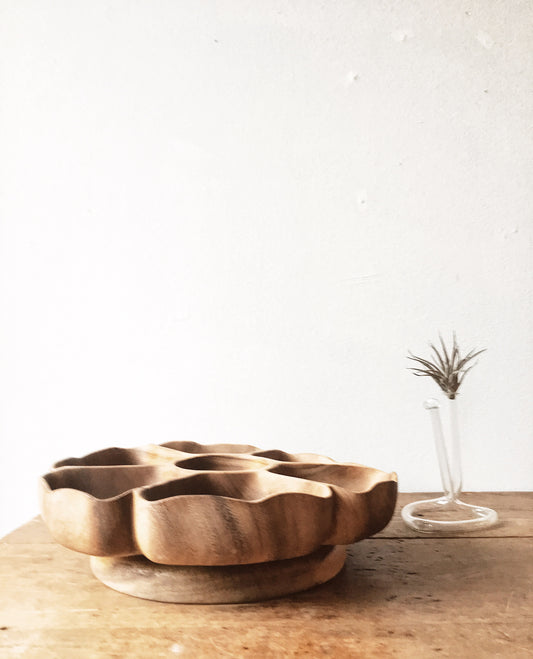 Mid Century Monkey Pod Spinning Server