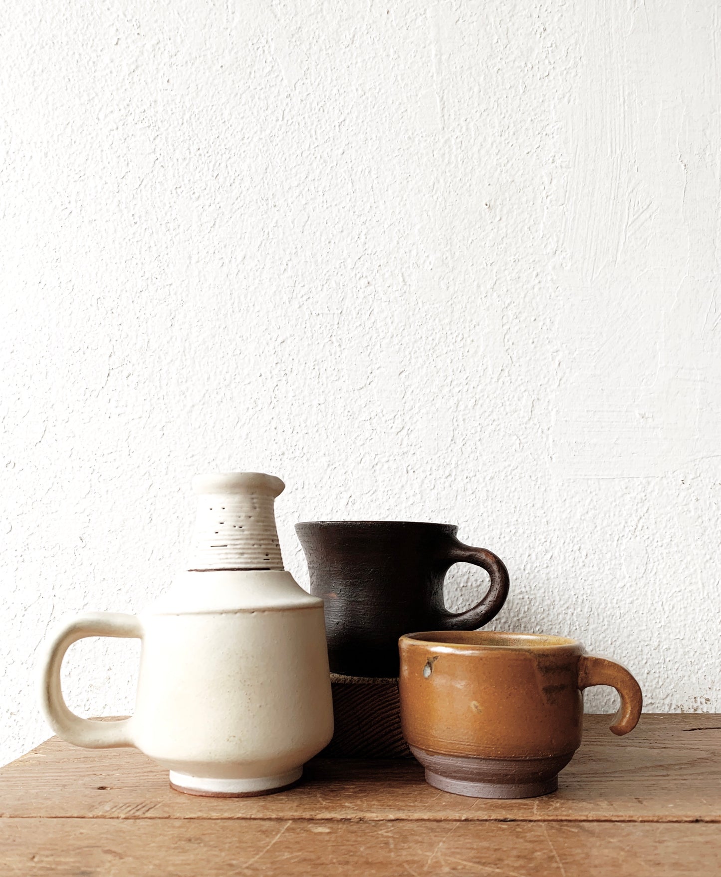 Handmade Matte White Pottery Pitcher