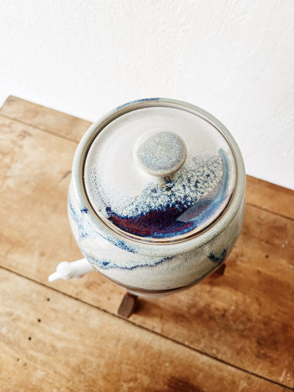 Vintage Ceramic Water Cooler and Stand