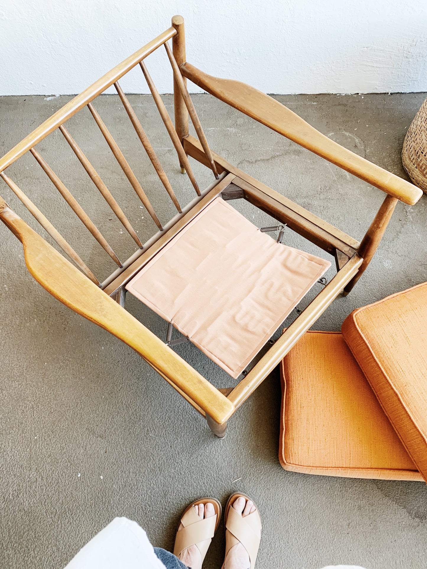 Mid Century Wood Framed Chair