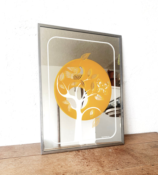 1970’s Etched Gloria Erikson Mirror