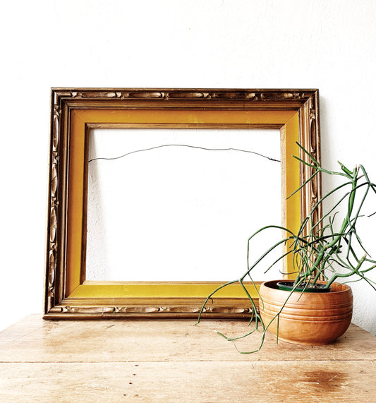 Large Antique Carved Wood Frame