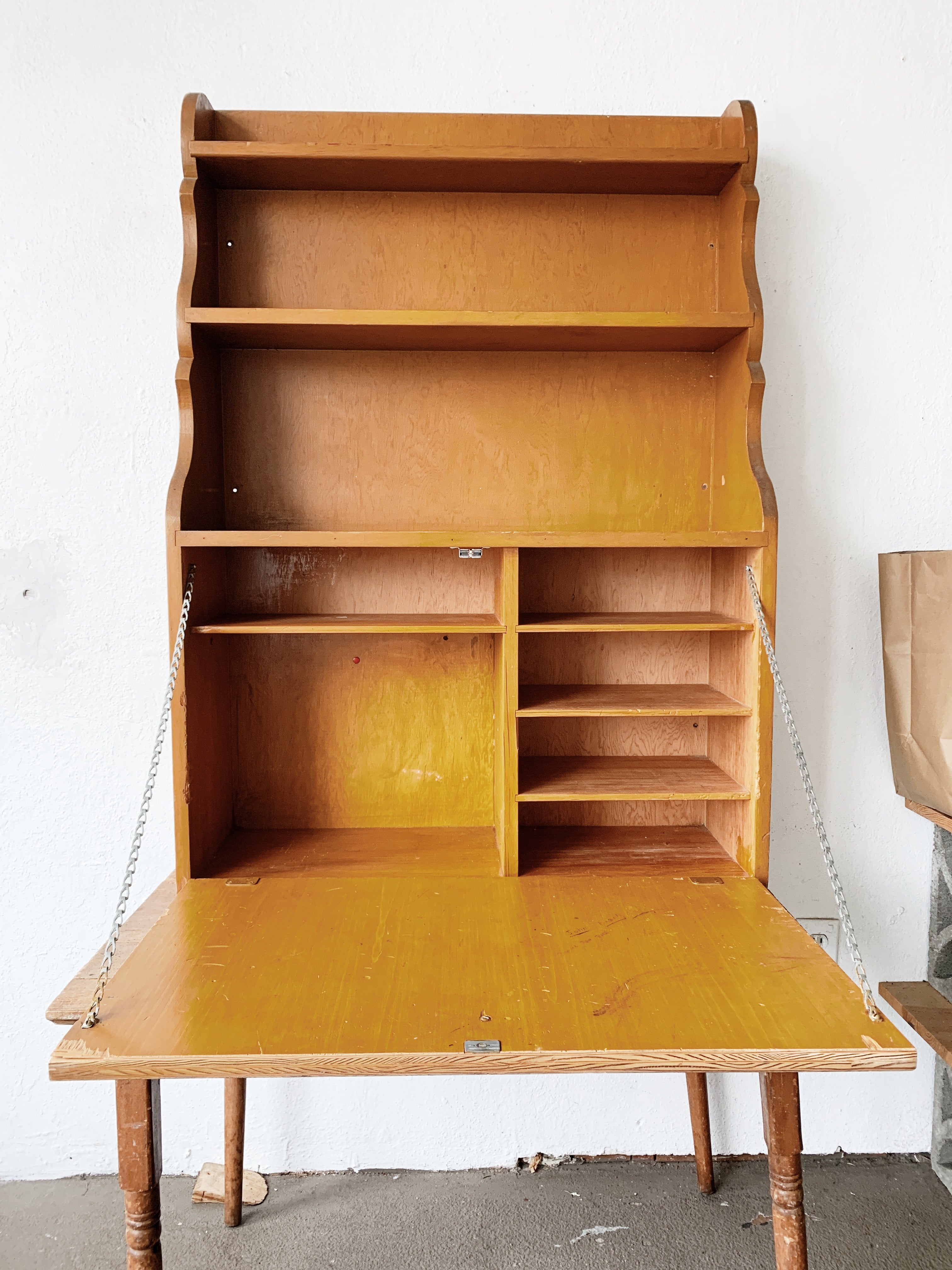 Vintage Wood Shelf/Desk Work Station - Thumbnail 2