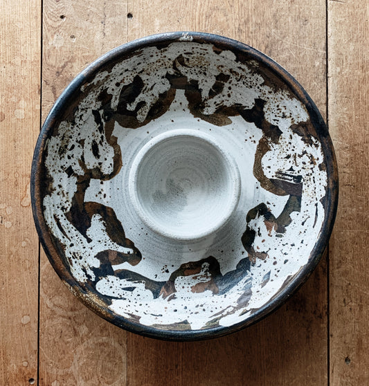 Handmade Pottery Chip and Dip Serving Dish
