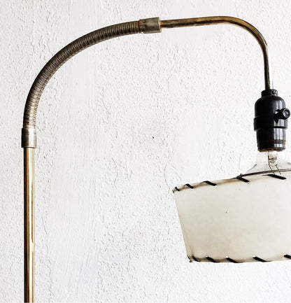 Vintage Brass Gooseneck Floor Lamp