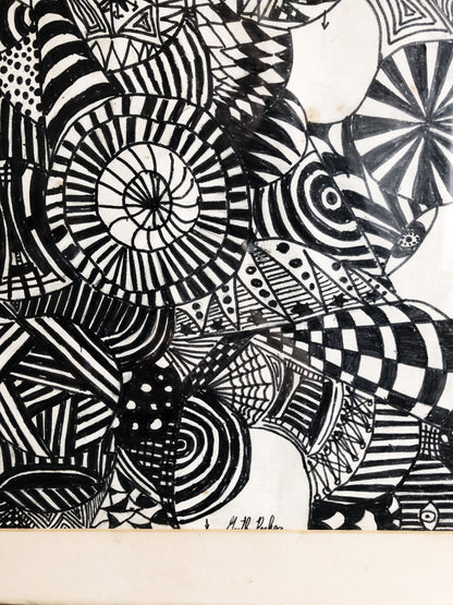 Original Abstract Framed Drawing