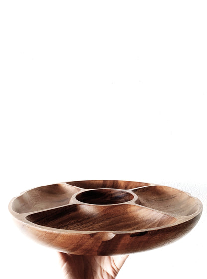Divided Wood Appetizer Serving Tray