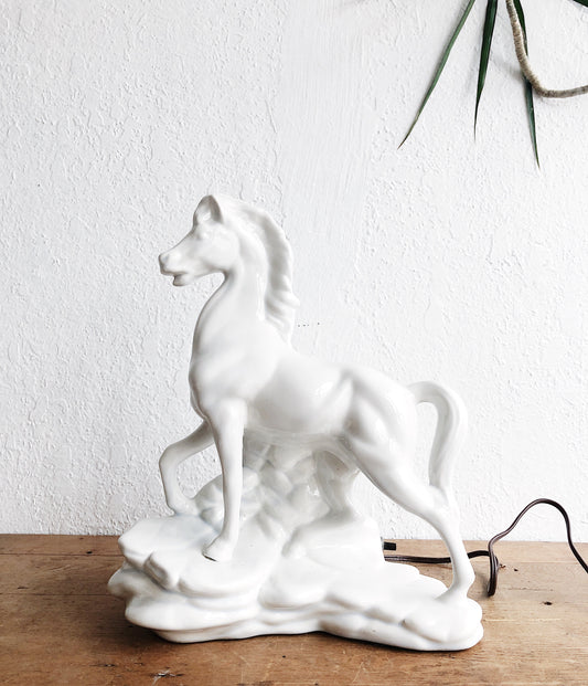 Vintage Mid Century Ceramic Horse Lamp