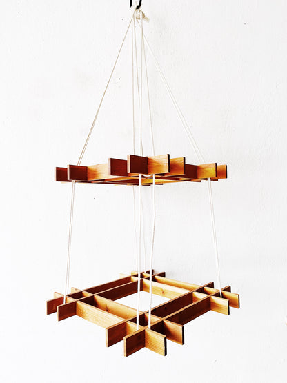 Wooden Grid Plant Hanger