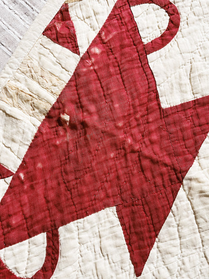 Vintage Flower Vase Cotton Quilt