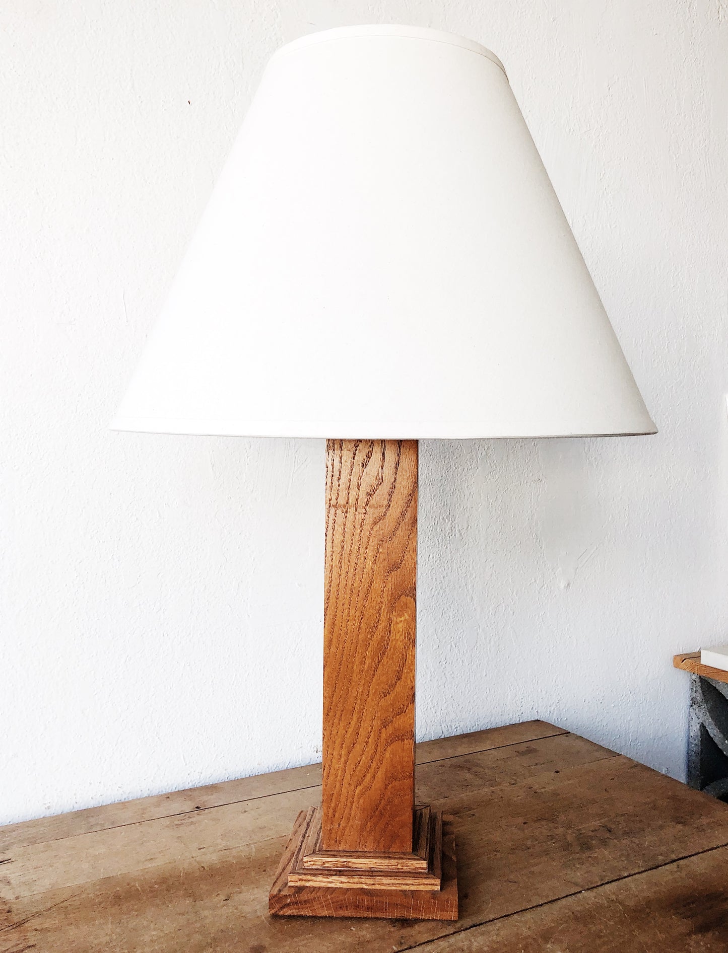 Vintage Pedestal Lamp with Shade