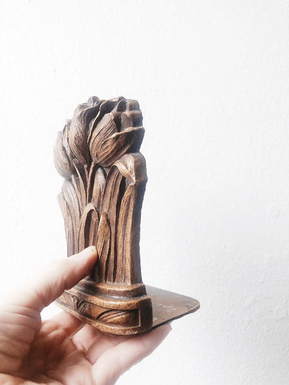 Pair of Syroco Wood Tulip Bookends