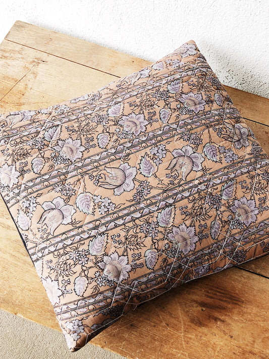 Indian Block Printed Silk Pillow
