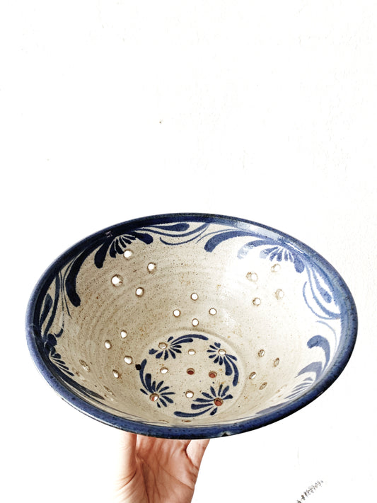 Large Ceramic Berry Or Salad Bowl/ Colander
