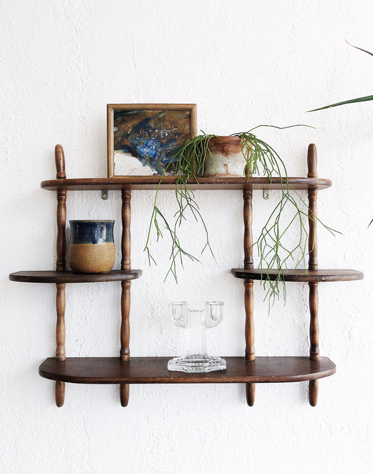 Vintage Multi Tiered Spindle Shelf