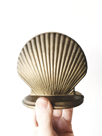 Solid Brass Shell Bookends