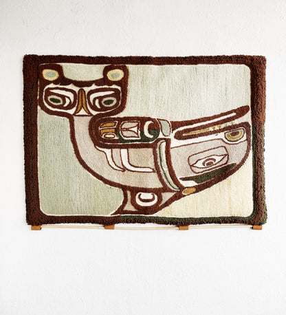 Handmade Northwest Coast Inspired Hooked Rug