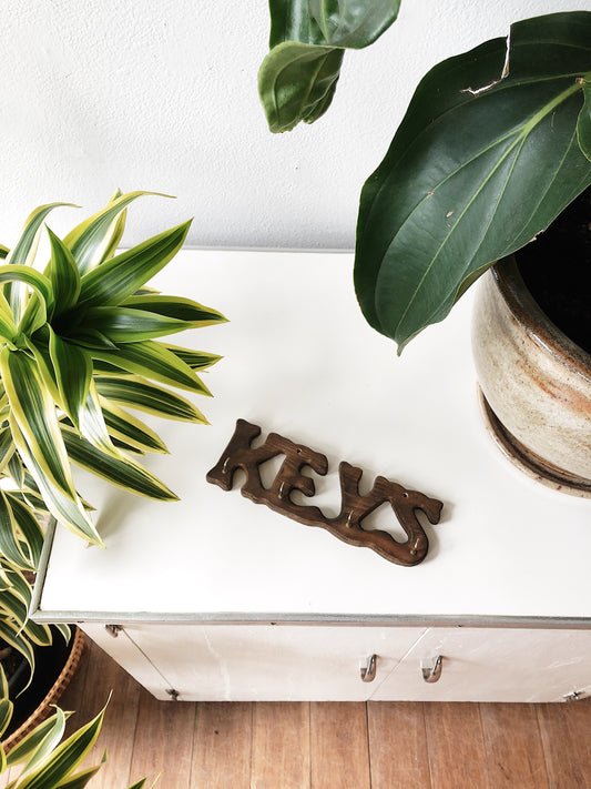 Vintage Wooden Key Hook