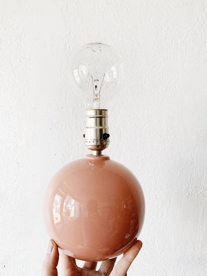Vintage Pink Ceramic Orb Lamp