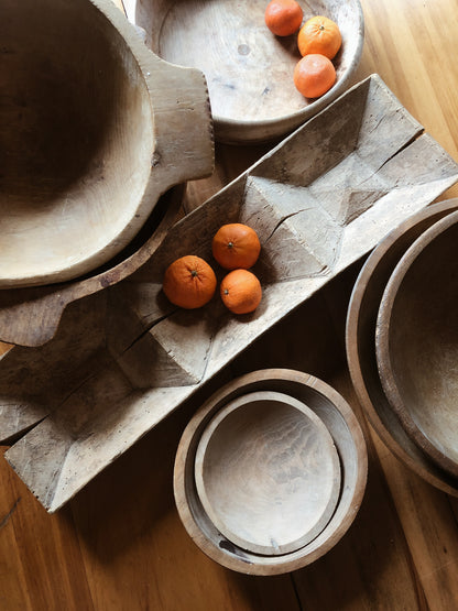 Antique Dough Bowl with Handles