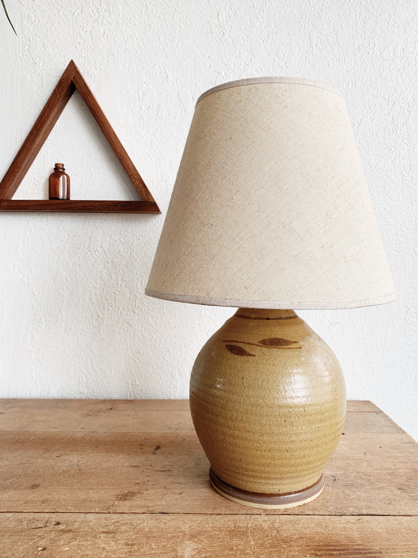 handmade wood triangle shelf