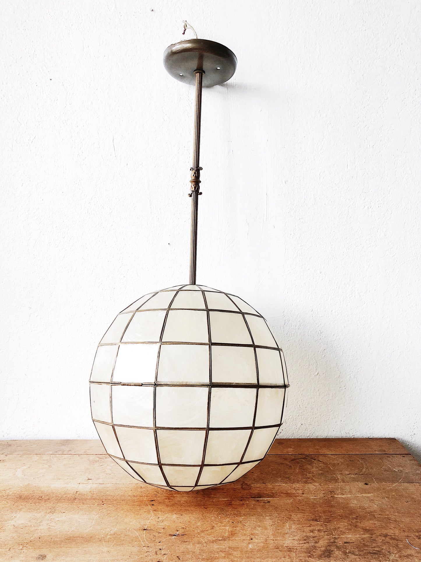 Vintage Capiz Shell Pendant Lamp