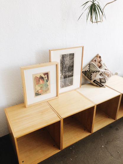 Blond Wood Storage Cube