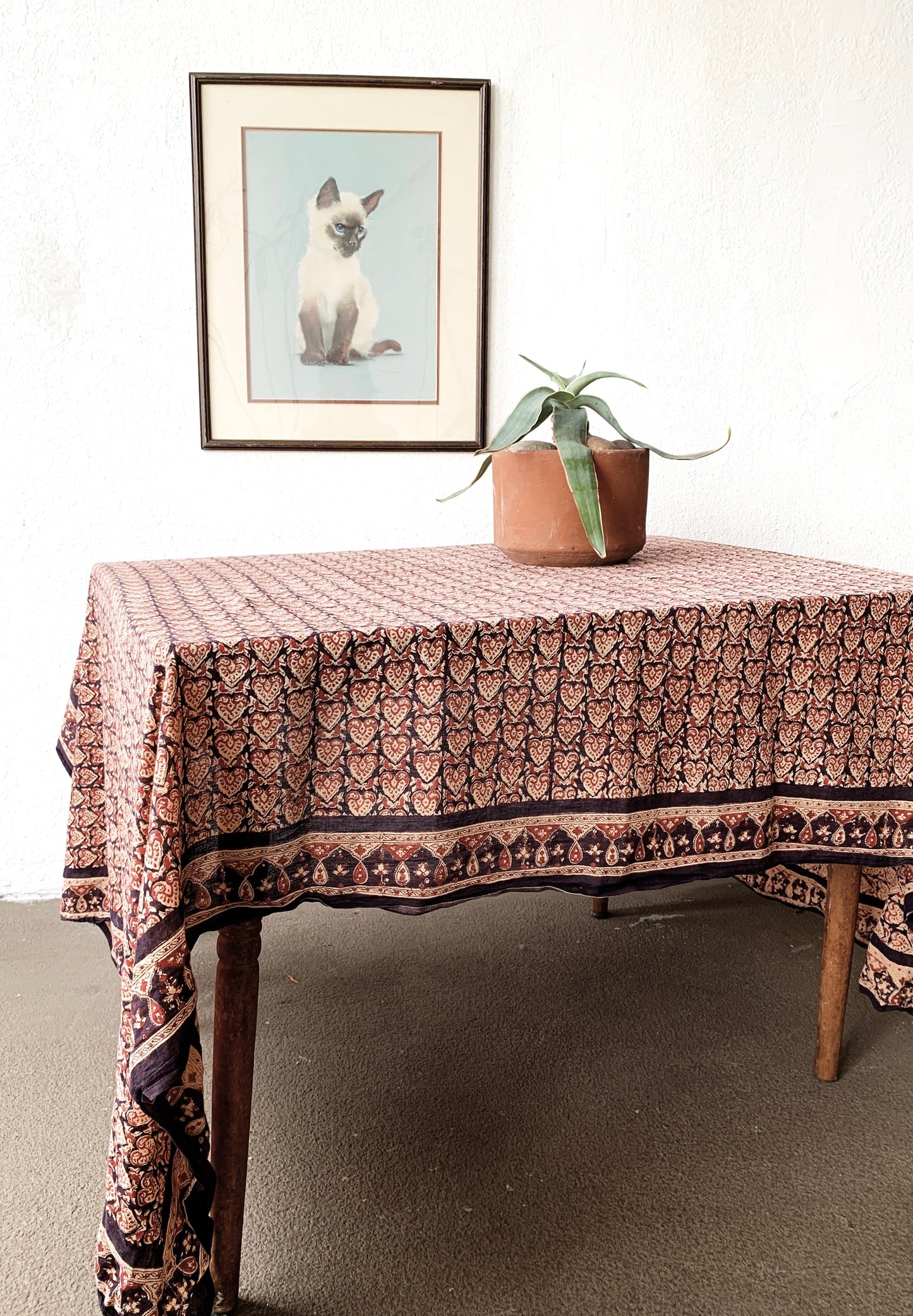 Vintage Cotton Tapestry Tablecloth