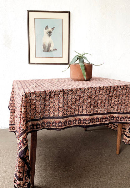 Vintage Cotton Tapestry Tablecloth