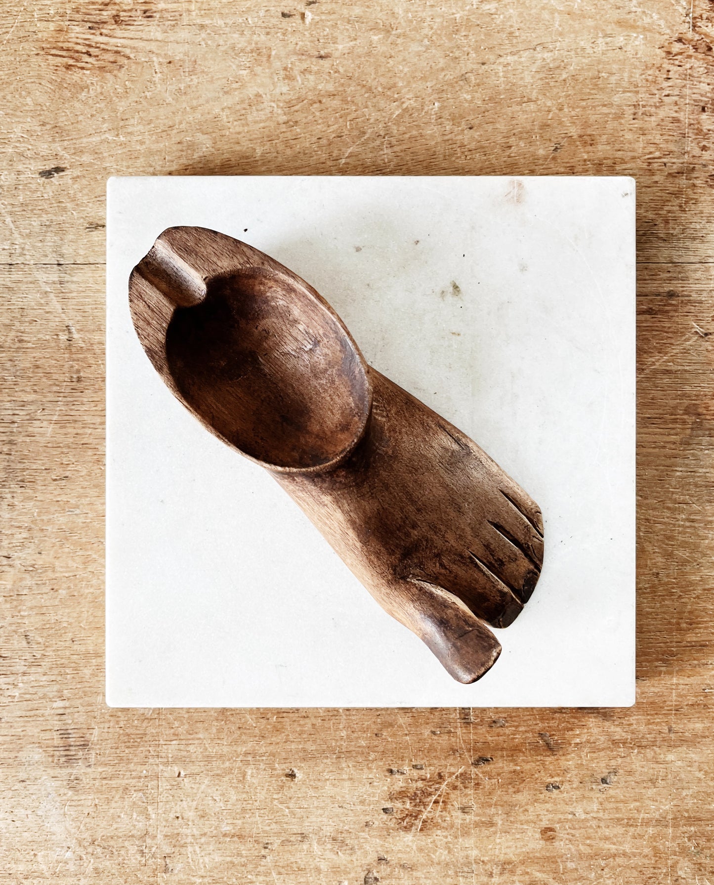 Vintage Wooden Foot Dish