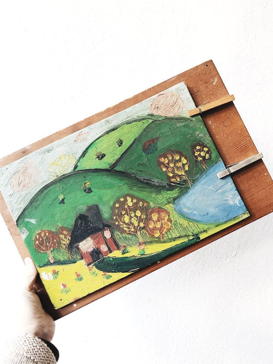 Charming Vintage Mounted Painting