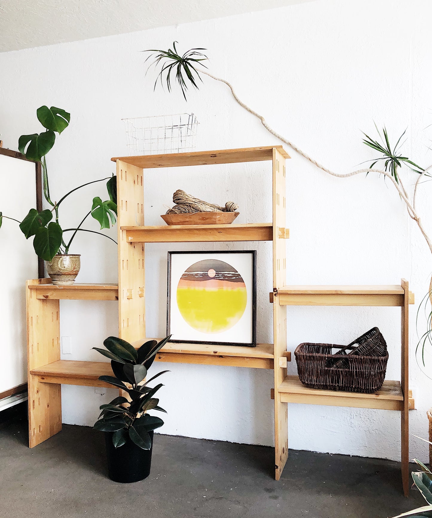 Natural Wood Peg Shelf