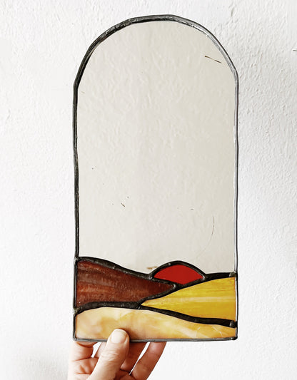 Vintage Stained Glass Mirror