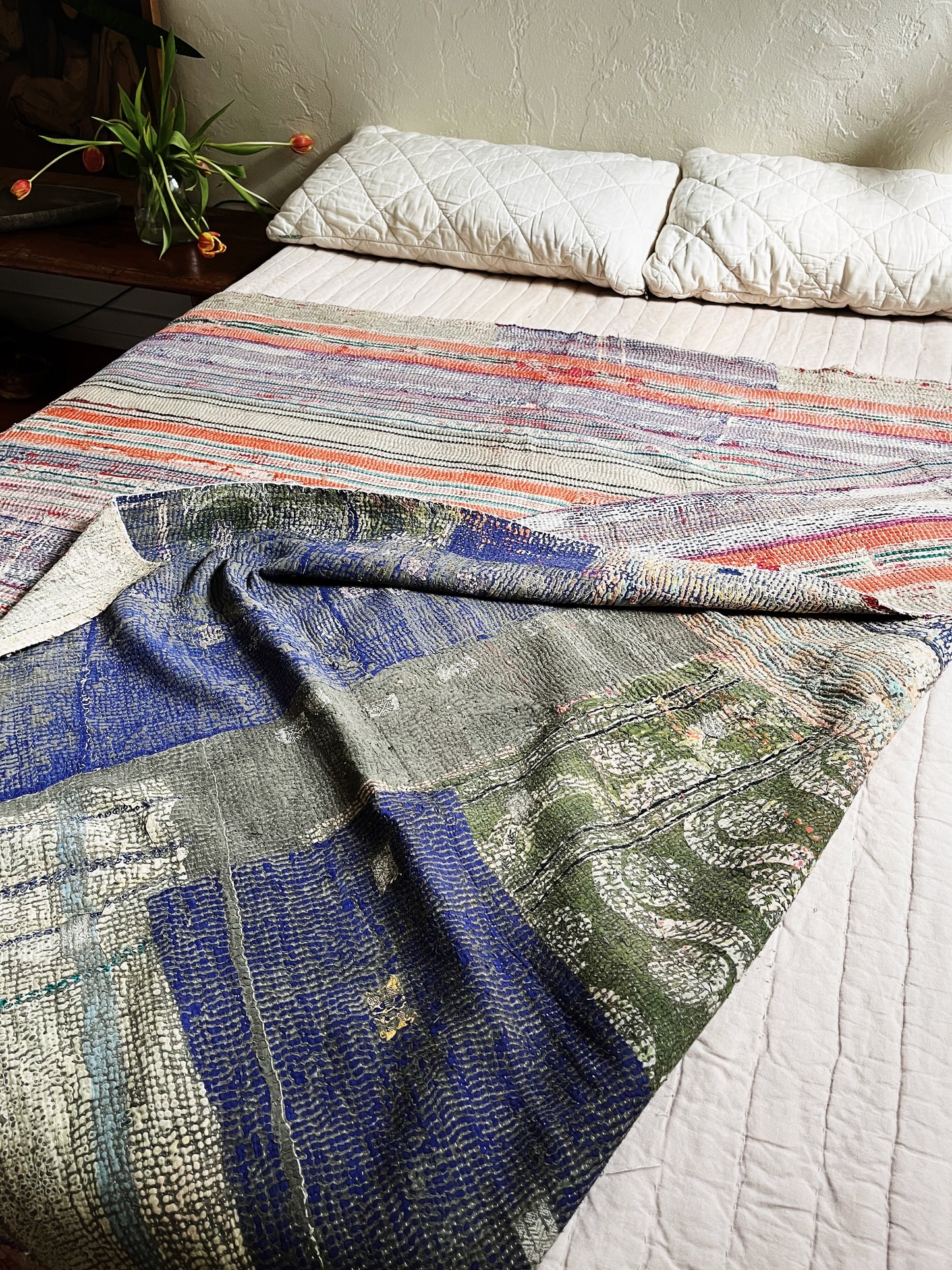Handmade Cotton Kantha Quilt