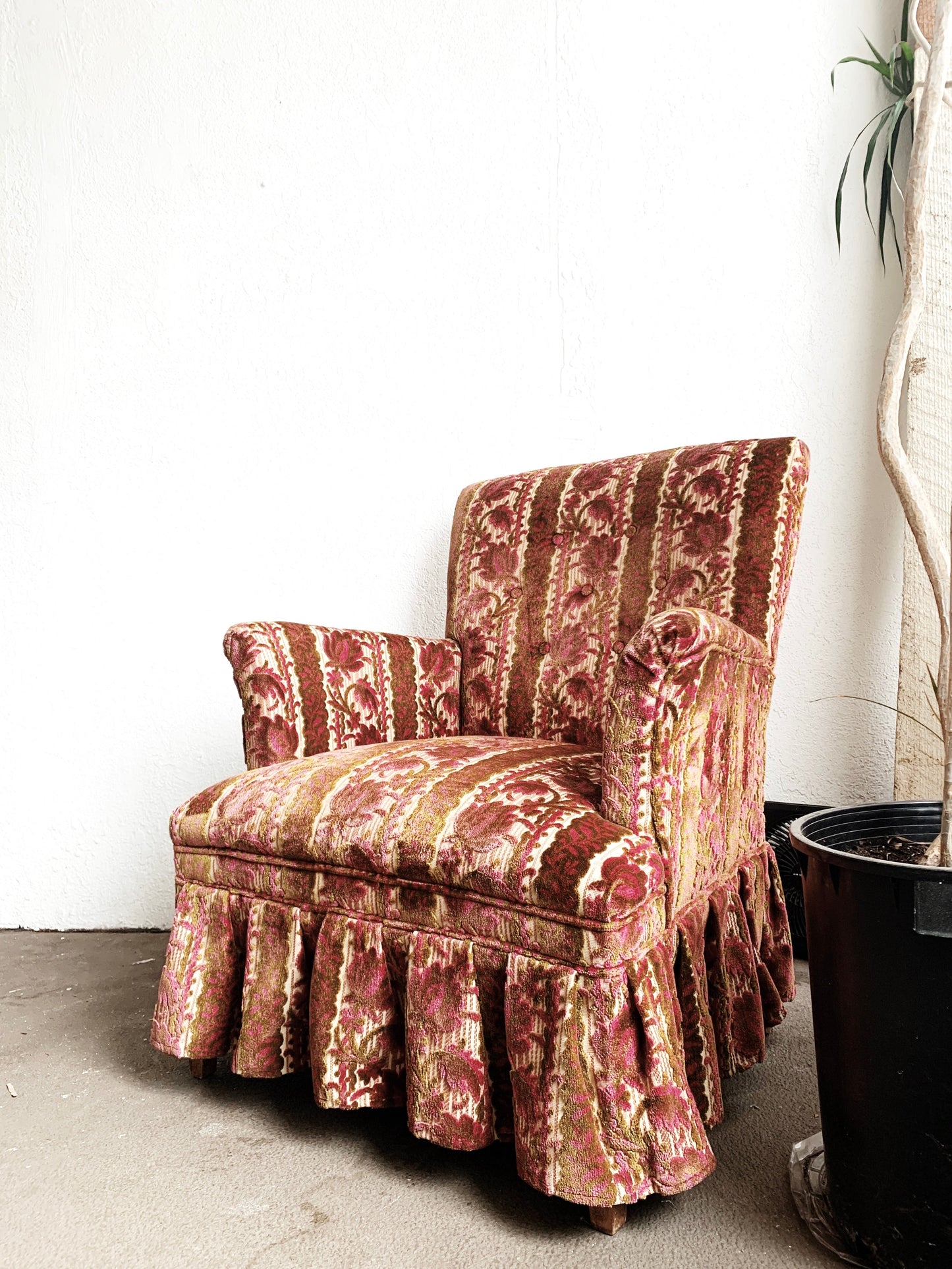 Vintage Cut Velvet Chair