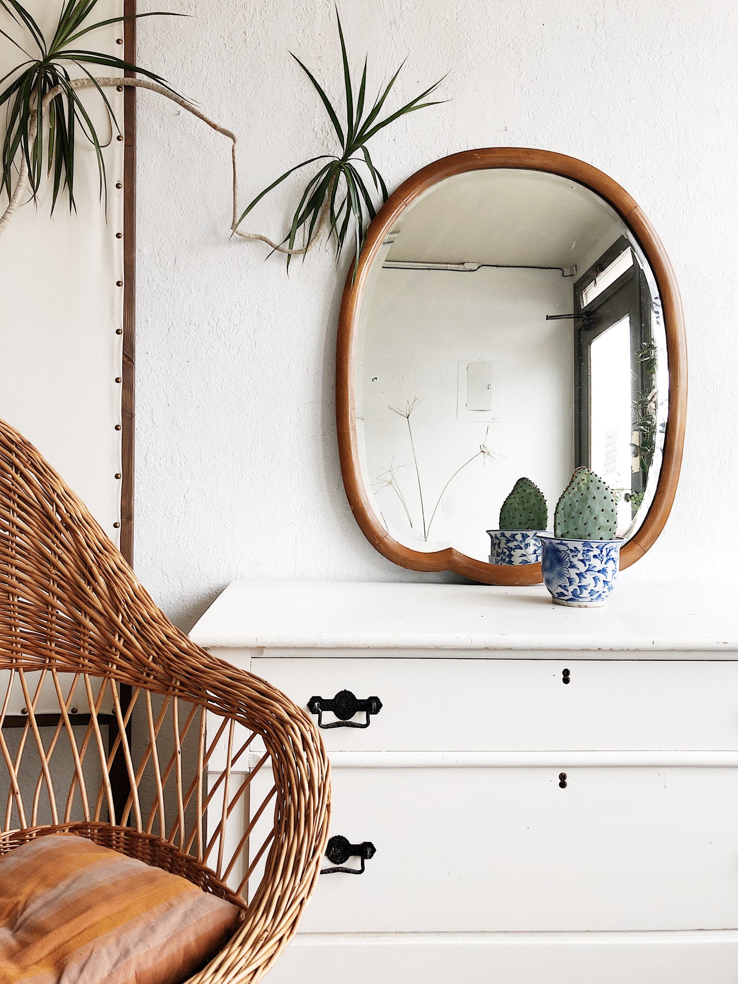 Antique Low White Dresser