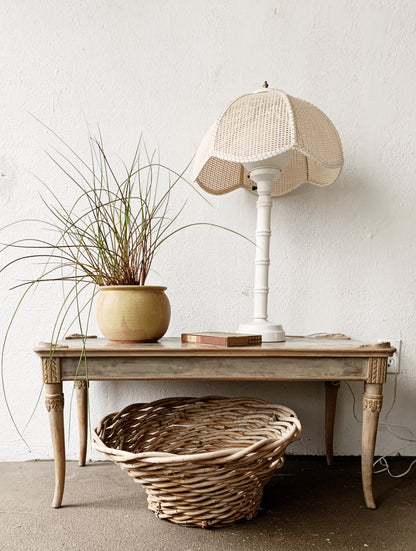 1970’s Table Lamp with Wicker Shade