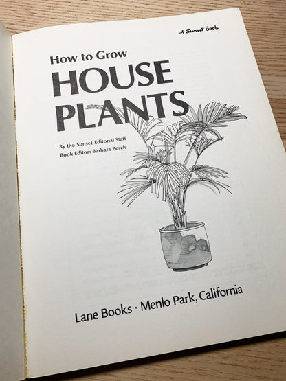 Vintage How to Grow House Plants Sunset Book