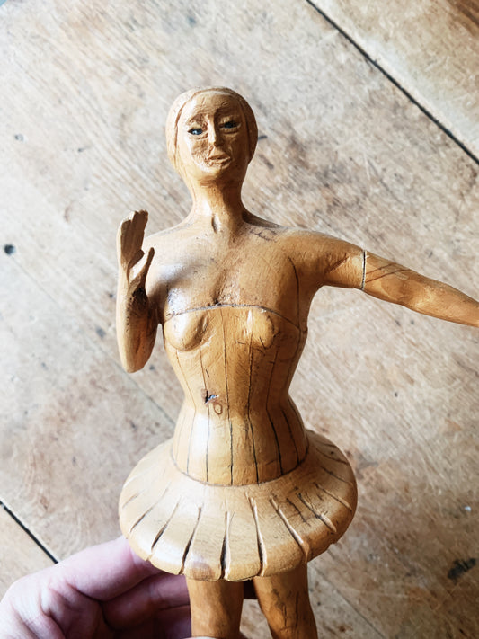 Vintage Carved Wood Statue