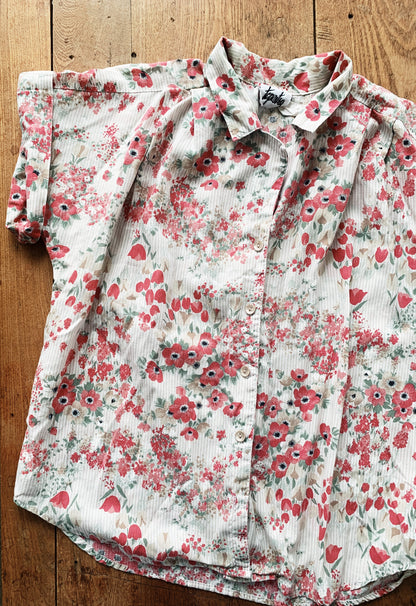 Vintage Floral Cotton Button Up
