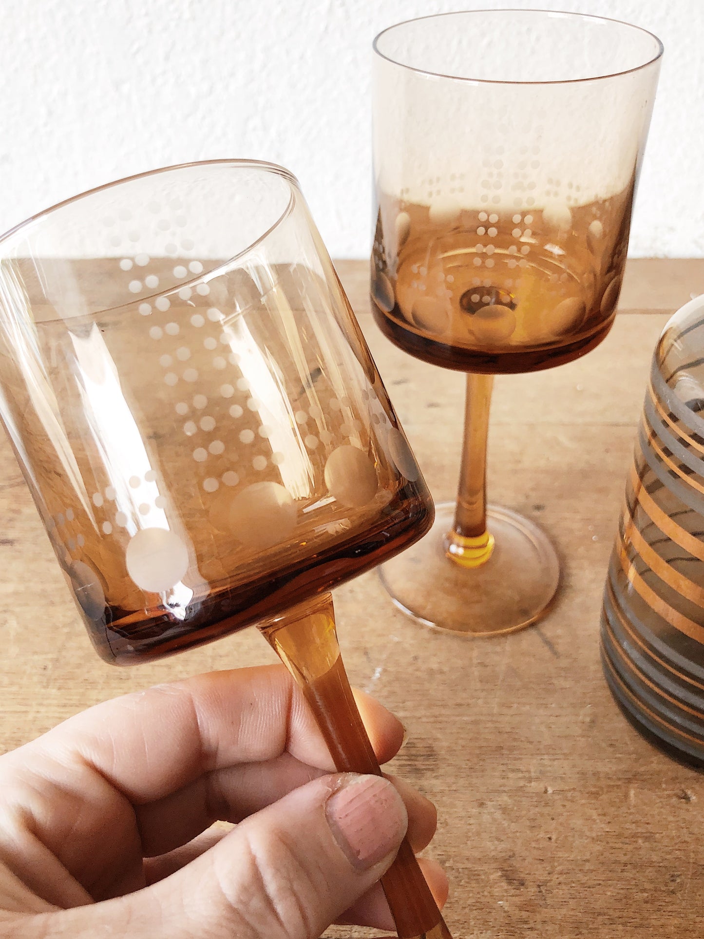 Vintage Wine Glass Pair