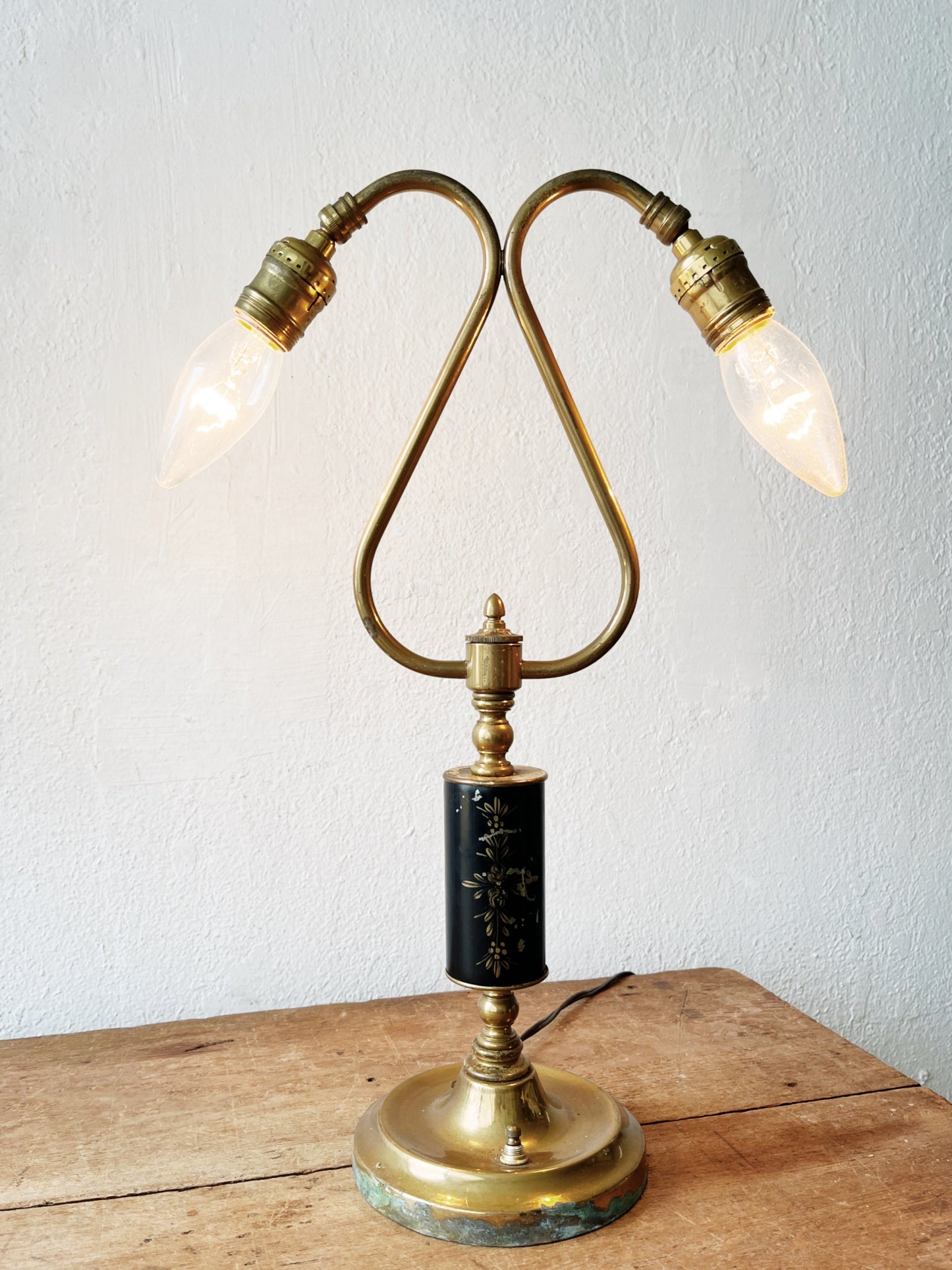 Antique Enameled Lamp