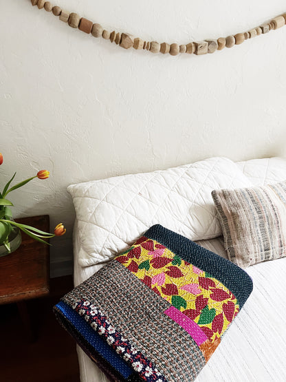 Handmade Cotton Kantha Quilt